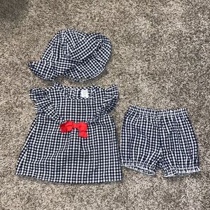 Just One You by Carter’s | 3 piece Navy Gingham Outfit | Size: 18M